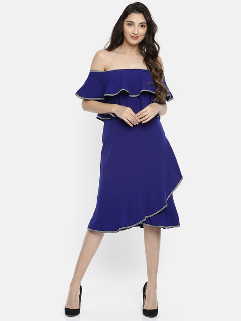 COVER STORY Women Blue Solid A-Line Dress
COVER STORY Women Blue Solid A-Line Dress