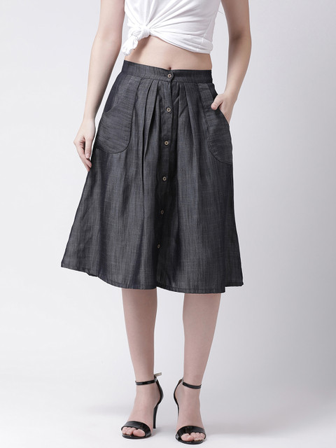 pinwheel Women Grey Solid Denim A-Line Skirt 
pinwheel Women Grey Solid Denim A-Line Skirt