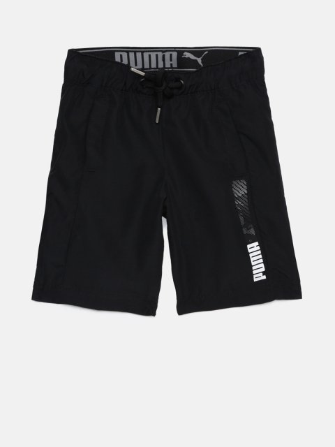 Puma Boys Black Solid Regular Fit Shorts