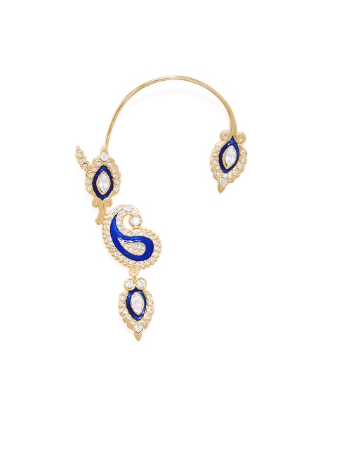 shaze Blue & Gold-Plated Classic Ear Cuff