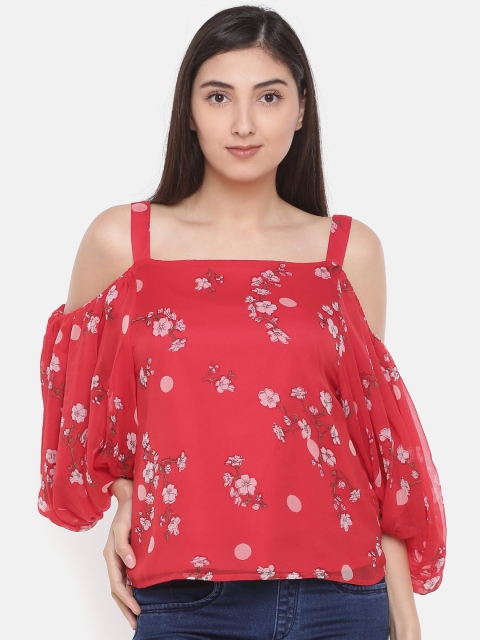 CODE by Lifestyle Women Red Printed Top