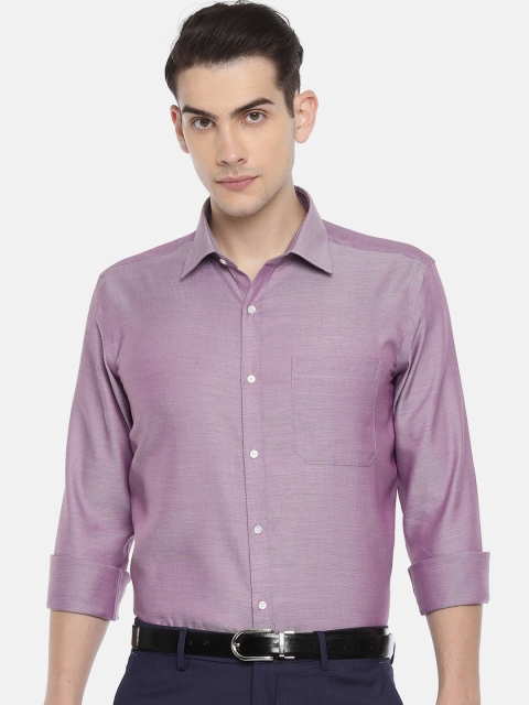 Raymond Men Purple Comfort Regular Fit Self Design Formal Shirt