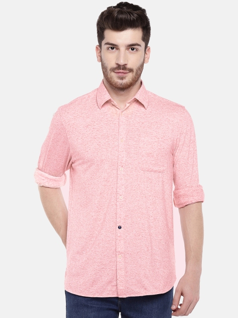 Blackberrys Men Pink Slim Fit Solid Casual Shirt