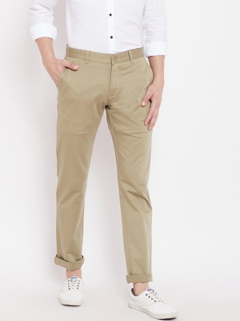 Blackberrys Men Green Regular Fit Solid Regular Trousers
