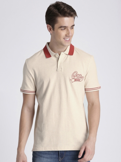 GAP Men Red Solid Polo T-shirt