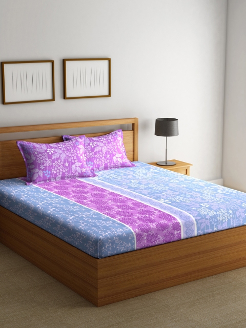 BOMBAY DYEING Purple & Blue Floral Flat 144 TC Cotton 1 Queen Bedsheet with 2 Pillow Covers
BOMBAY DYEING Purple & Blue Floral Flat 144 TC Cotton 1 Queen Bedsheet with 2 Pillow Covers