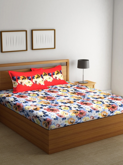 BOMBAY DYEING Red Floral Flat 144 TC Cotton 1 Queen Bedsheet with 2 Pillow Covers
BOMBAY DYEING Red Floral Flat 144 TC Cotton 1 Queen Bedsheet with 2 Pillow Covers