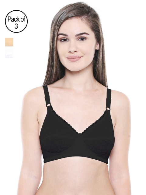 BODYCARE Pack of 3 Self Design Full Coverage Non-Wired Non-Padded Everyday Bra, Black
BODYCARE Pack of 3 Self Design Full Coverage Non-Wired Non-Padded Everyday Bra, Black