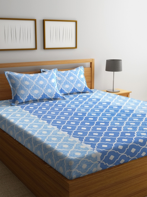 Cortina Blue Abstract Flat 120 TC Cotton 1 Double Queen Bedsheet with 2 Pillow Covers
Cortina Blue Abstract Flat 120 TC Cotton 1 Double Queen Bedsheet with 2 Pillow Covers