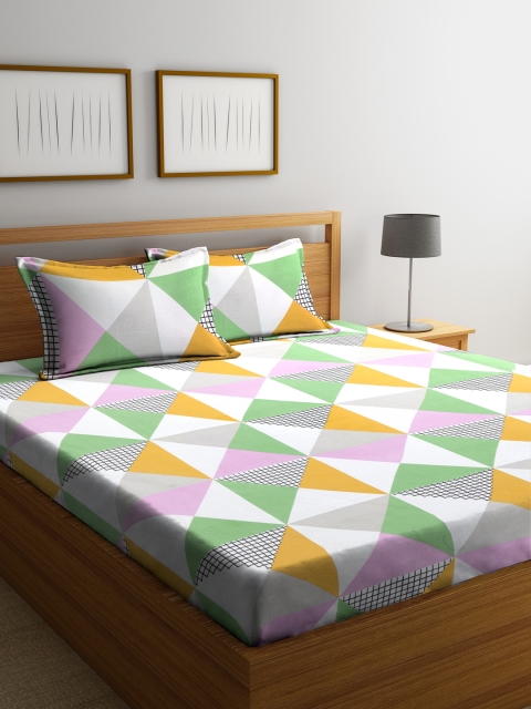 Cortina Multicoloured Geometric Flat 120 TC Cotton 1 Queen Bedsheet with 2 Pillow Covers, Multi
Cortina Multicoloured Geometric Flat 120 TC Cotton 1 Queen Bedsheet with 2 Pillow Covers, Multi