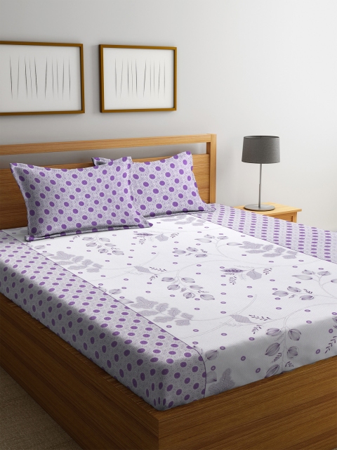 Cortina Purple & White Ethnic Motifs Flat 120 TC Cotton 1 Queen Bedsheet with 2 Pillow Covers
Cortina Purple & White Ethnic Motifs Flat 120 TC Cotton 1 Queen Bedsheet with 2 Pillow Covers