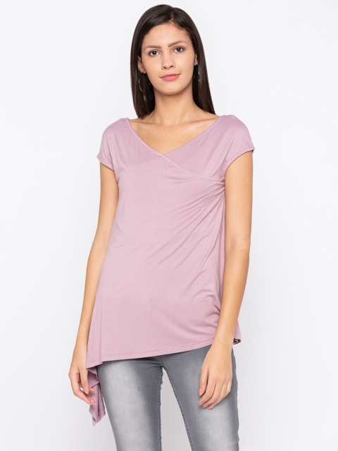 Globus Women Lavender Solid A-Line Top