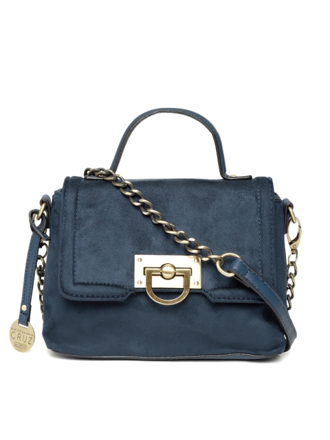 CARPISA Navy Blue Solid Satchel