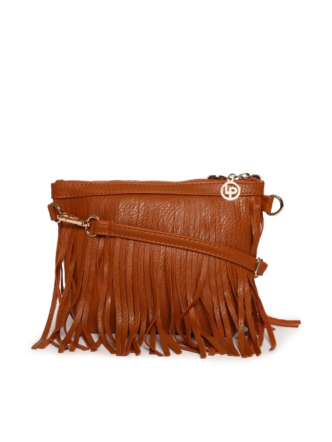 Lino Perros Brown Fringed Sling Bag
