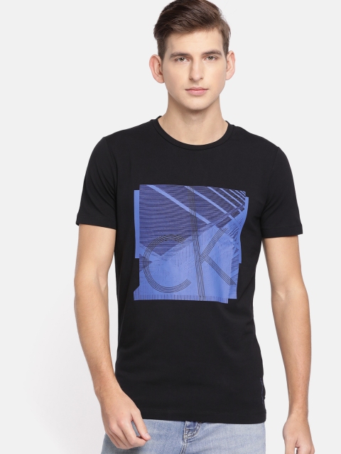 Calvin Klein Jeans Men Black Printed Round Neck T-shirt