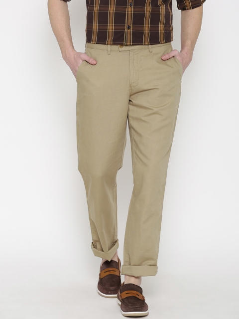 Blackberrys Kakhi Sharp Fit Casual Trousers, Khaki