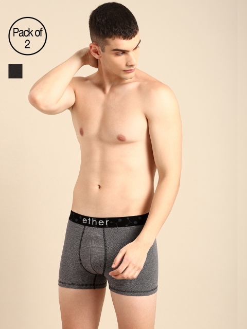 ether Men Pack of 2 Solid Premium Cotton Ultrasoft Trunks ETHR-TRNK-PK2-004D, Charcoal
ether Men Pack of 2 Solid Premium Cotton Ultrasoft Trunks ETHR-TRNK-PK2-004D, Charcoal