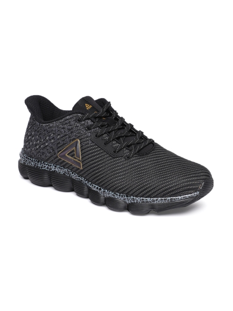 PEAK Men Black & Grey Running Shoes