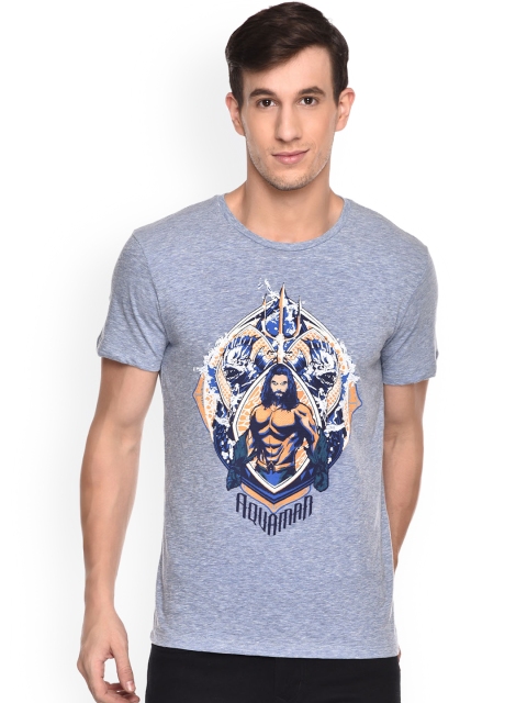 Free Authority Men Grey Aquaman Printed Round Neck T-Shirt