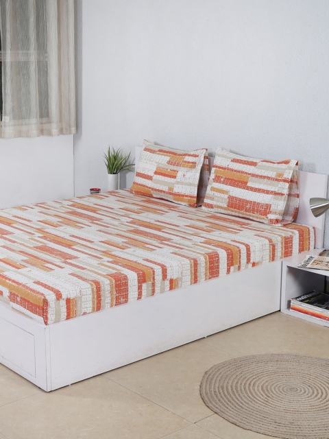 House This Orange & Beige Abstract Flat 180 TC Cotton 1 Queen Bedsheet with 2 Pillow Covers
House This Orange & Beige Abstract Flat 180 TC Cotton 1 Queen Bedsheet with 2 Pillow Covers