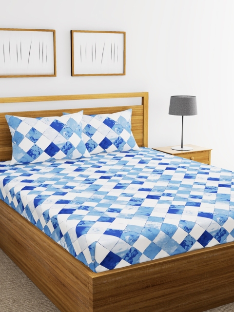 BIANCA Blue & White Geometric Flat 110 TC Cotton Queen Bedsheet with 2 Pillow Covers
BIANCA Blue & White Geometric Flat 110 TC Cotton Queen Bedsheet with 2 Pillow Covers
