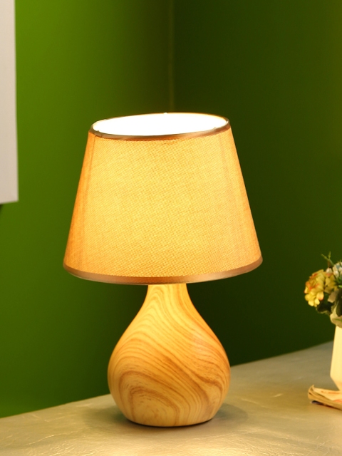 Aapno Rajasthan Beige Ceramic Table Lamp With Shade