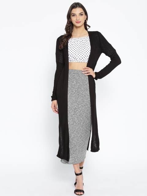 Biba Black Printed Open Front Shrug