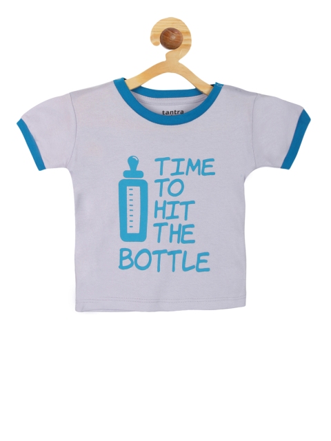 Tantra Boys Lavender Printed Round Neck T-shirt