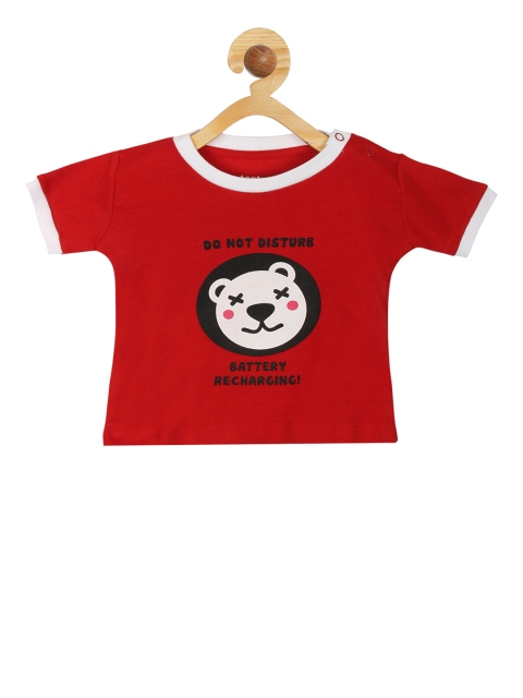 Tantra Boys Red Printed Round Neck T-shirt