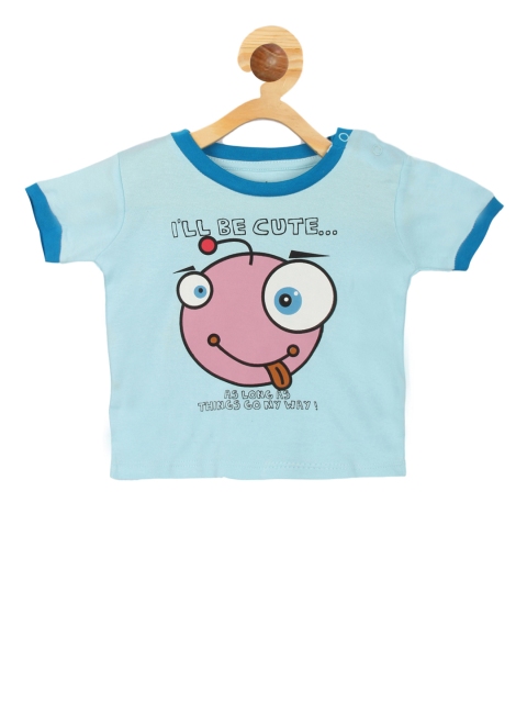 Tantra Boys Blue Printed Round Neck T-shirt