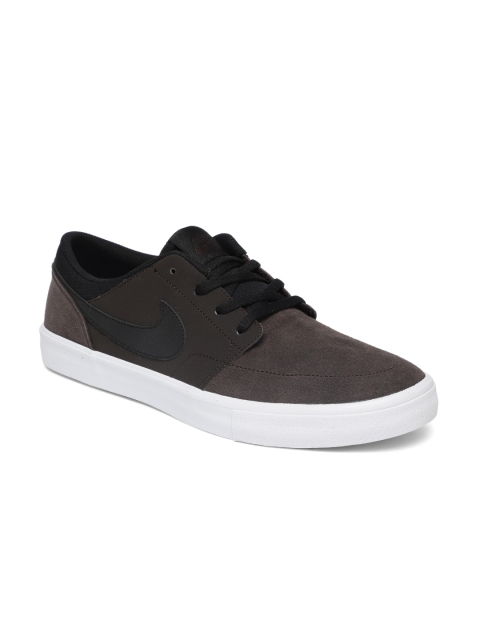 Nike Unisex Brown SB PORTMORE II SOLAR Skateboarding Leather Shoes