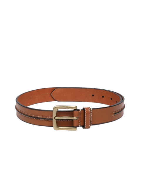 Allen Solly Men Tan Solid Leather Belt
