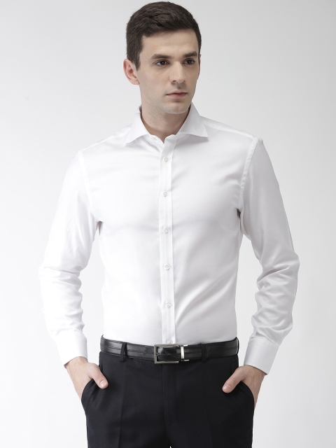 Marks & Spencer Men White Regular Fit Solid Formal Shirt