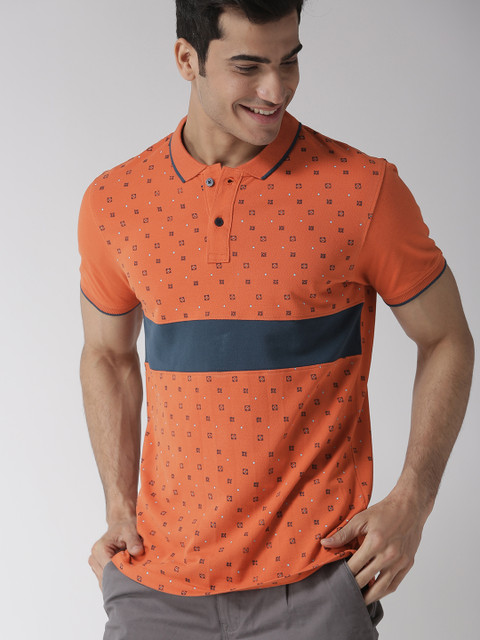 Mast & Harbour Men Orange & Navy Blue Printed Polo Collar T-shirt
Mast & Harbour Men Orange & Navy Blue Printed Polo Collar T-shirt