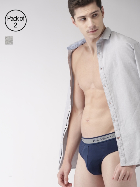 Mast & Harbour Men Pack of 2 Grey Melange & Navy Blue Ultrasoft Cotton Stretchable Briefs MNH-BRF-PK2-001C
Mast & Harbour Men Pack of 2 Grey Melange & Navy Blue Ultrasoft Cotton Stretchable Briefs MNH-BRF-PK2-001C