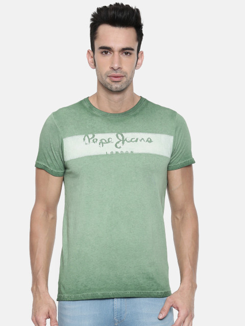 Pepe Jeans Men Green Slim Fit Printed Round Neck Pure Cotton T-shirt
Pepe Jeans Men Green Slim Fit Printed Round Neck Pure Cotton T-shirt