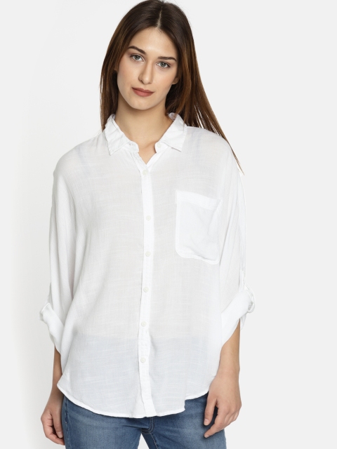 AMERICAN EAGLE OUTFITTERS Women White Oversized Fit Solid Semi-Sheer Casual Shirt
AMERICAN EAGLE OUTFITTERS Women White Oversized Fit Solid Semi-Sheer Casual Shirt