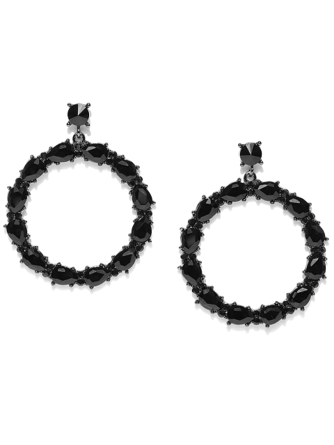 Jewels Galaxy Black Silver-Plated Stone-Studded Handcrafted Circular Drop Earrings
Jewels Galaxy Black Silver-Plated Stone-Studded Handcrafted Circular Drop Earrings