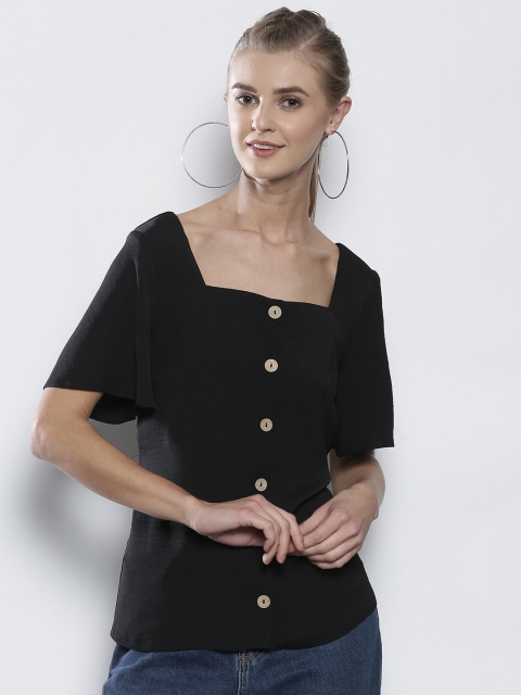 DOROTHY PERKINS Women Black Solid Top