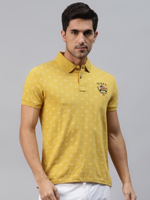 U.S. Polo Assn. Denim Co. Men Mustard Yellow & White Cotton Printed Polo Collar T-shirt
U.S. Polo Assn. Denim Co. Men Mustard Yellow & White Cotton Printed Polo Collar T-shirt