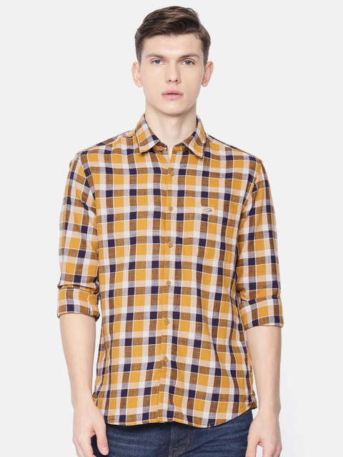 U.S. Polo Assn. Denim Co. Men Mustard Yellow & Navy Blue Regular Fit Checked Casual Shirt
U.S. Polo Assn. Denim Co. Men Mustard Yellow & Navy Blue Regular Fit Checked Casual Shirt