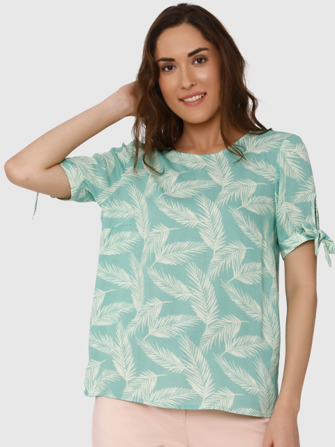 Vero Moda Women Green Printed Top