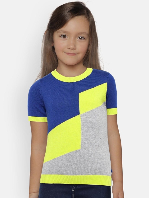 United Colors of Benetton Girls Blue & Grey Melange Colourblocked Round Neck T-shirt
United Colors of Benetton Girls Blue & Grey Melange Colourblocked Round Neck T-shirt