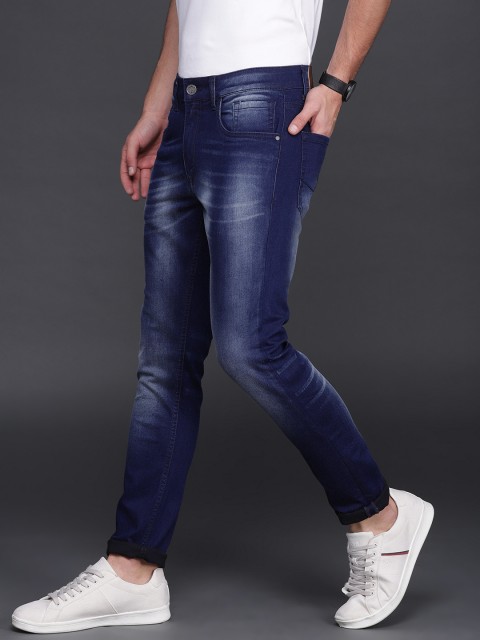 WROGN Men Blue Skinny Fit Mid-Rise Clean Look Stretchable Jeans