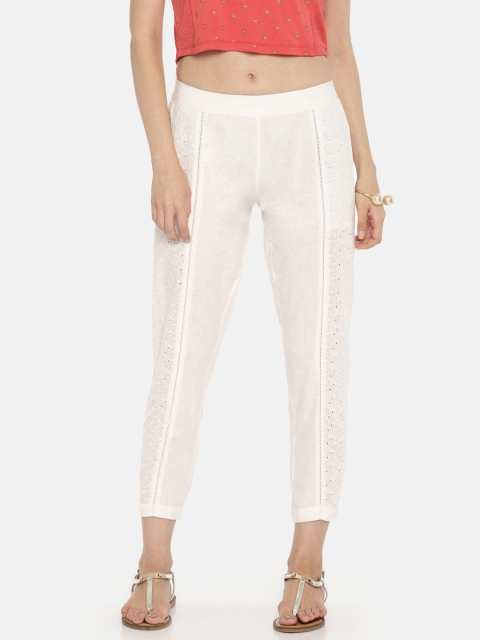 Melange by Lifestyle Women Off-White Regular Fit Solid Cropped Cigarette Trousers
Melange by Lifestyle Women Off-White Regular Fit Solid Cropped Cigarette Trousers