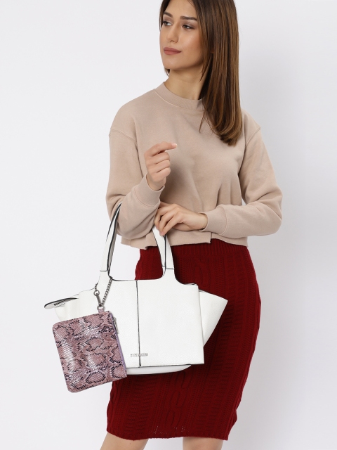Steve Madden Off-White BRYDEL Solid Shoulder Bag
