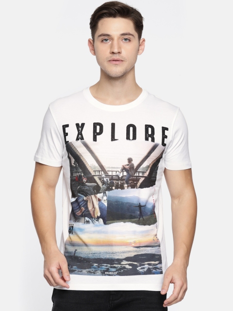 Wrangler Men White Printed Round Neck T-shirt