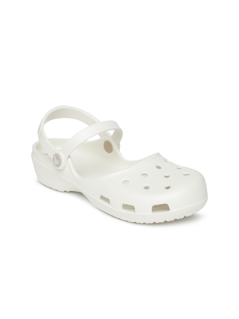 Crocs Women White Solid Clogs