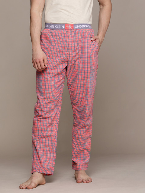 Calvin Klein Underwear Men Pink & Blue Checked Lounge Pants 
Calvin Klein Underwear Men Pink & Blue Checked Lounge Pants