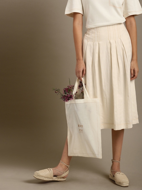ether Kora Collection Off-White Solid Sustainable Unbleached Fabric A-Line Skirt
ether Kora Collection Off-White Solid Sustainable Unbleached Fabric A-Line Skirt